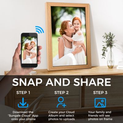 21in Cloud Frame Digital Photo Frame - Easy Photo Share APP- 20GB Cloud Storage, Auto-Rotate.