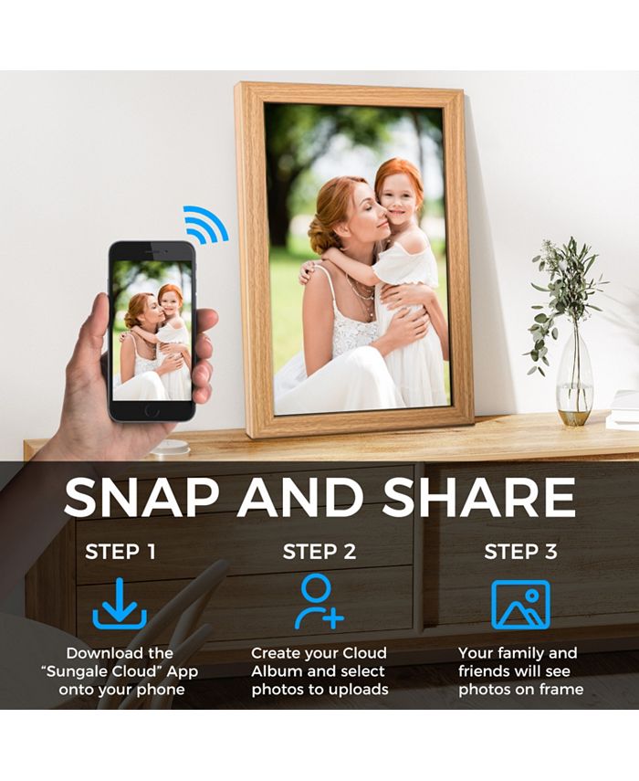 Sungale 21in Cloud Frame Digital Photo Frame Easy Photo Share APP