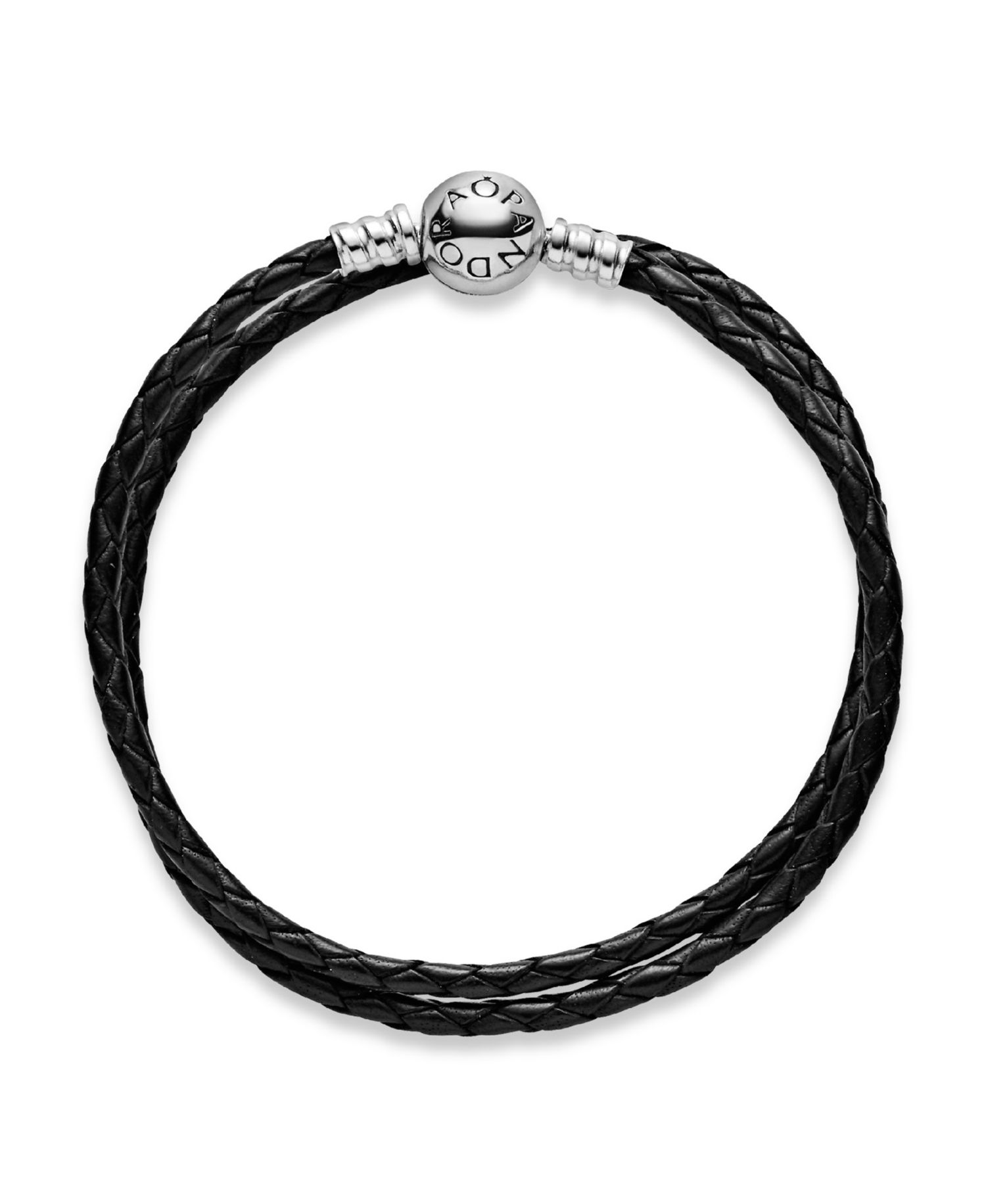 Moments Sterling Silver Double Leather Bracelet