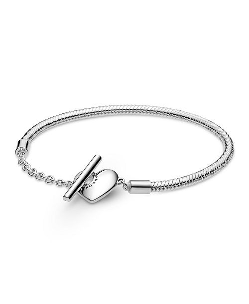 alfani Pandora Moments Heart T-Bar Snake Chain Bracelet Jewelry & Watches