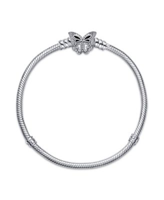 Moments Cubic Zirconia Butterfly Clasp Snake Chain Bracelet