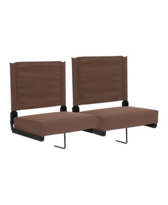 EMMA + OLIVER Set of 2 Aluminium   500 lb. Capacity, Ultra-Padded Seat, Lightweight Stadium Chair