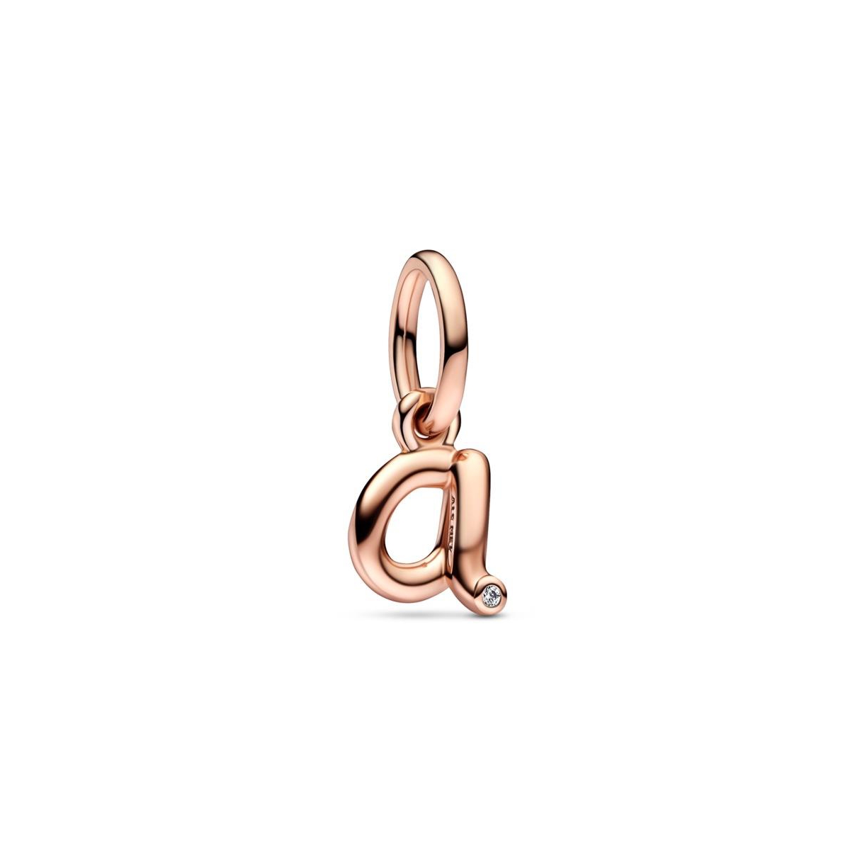 Pandora 14k Rose Gold-plated Script Alphabet Dangle Charm In Rose Gold - A