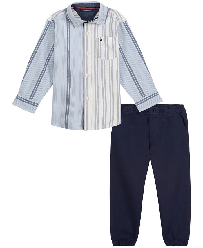 Tommy Hilfiger Baby Boys Oxford Stripe Long Sleeves Button-Up Shirt and ...