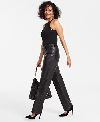 Trousers Jeggings: Faux Leather Look Skinny PAM - Black - Soya Concept:  Waist:38 - £49.00 - BLACK - COLOUR - Antique Rose Gifts