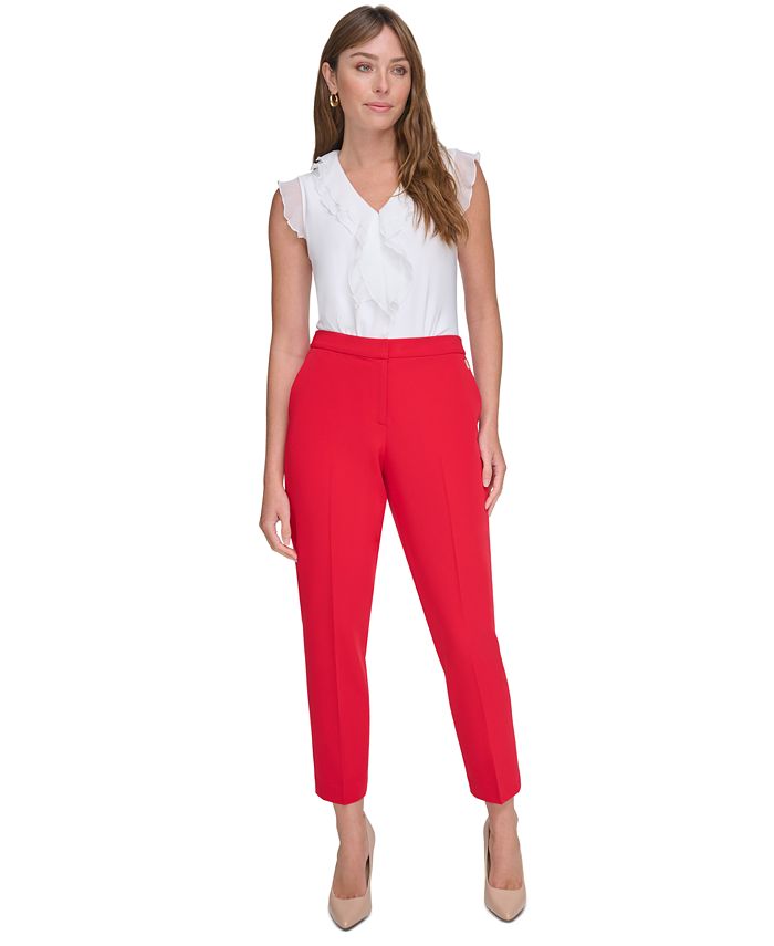 Women High Waist Stretchable Female Casual Belt Patchwork Long Trousers  Work Wear Lady Office Pant - China Pants and Women Pants price