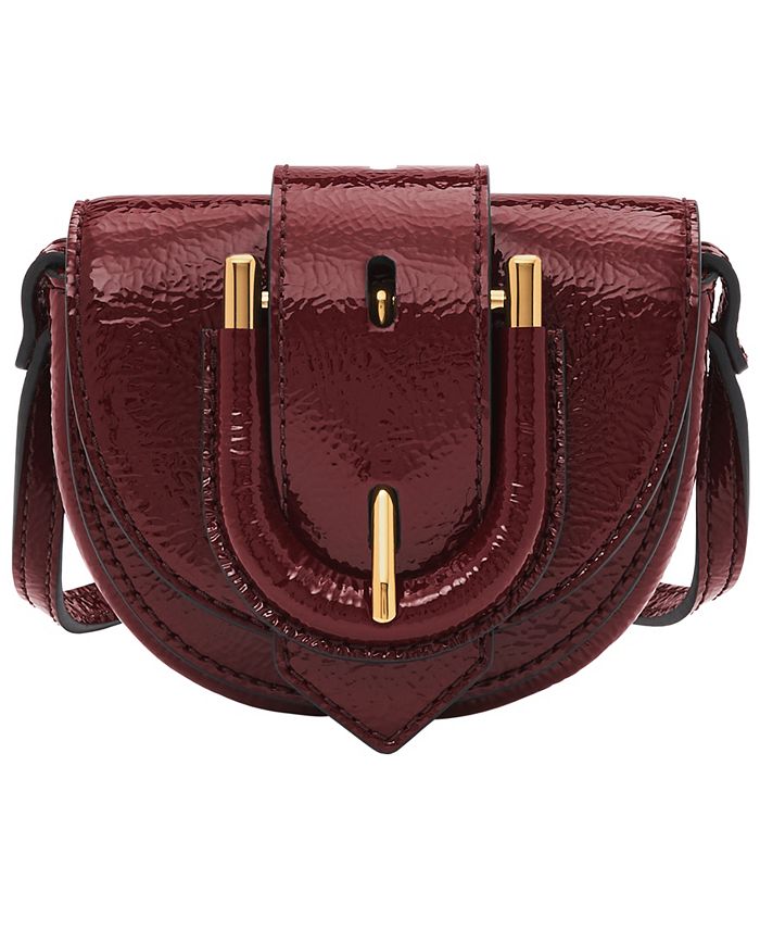 Fossil Harwell Micro Flap Crossbody Bag - Red Mahogany