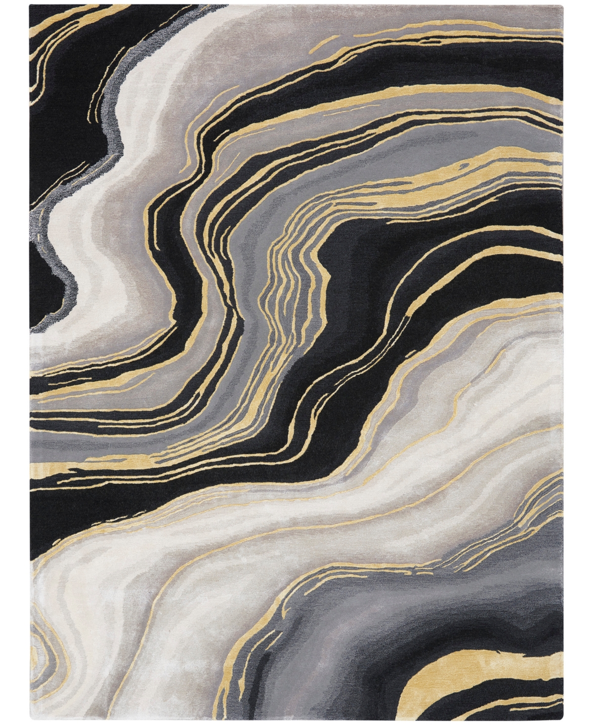 Nourison Home Prismatic PRS31 3'9in x 5'9in Area Rug - Charcoal