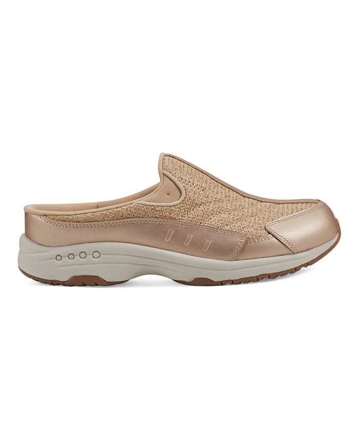 Easy Spirit Women's Traveltime Leather Slip-On Mules - Gray, Size 8 Wide