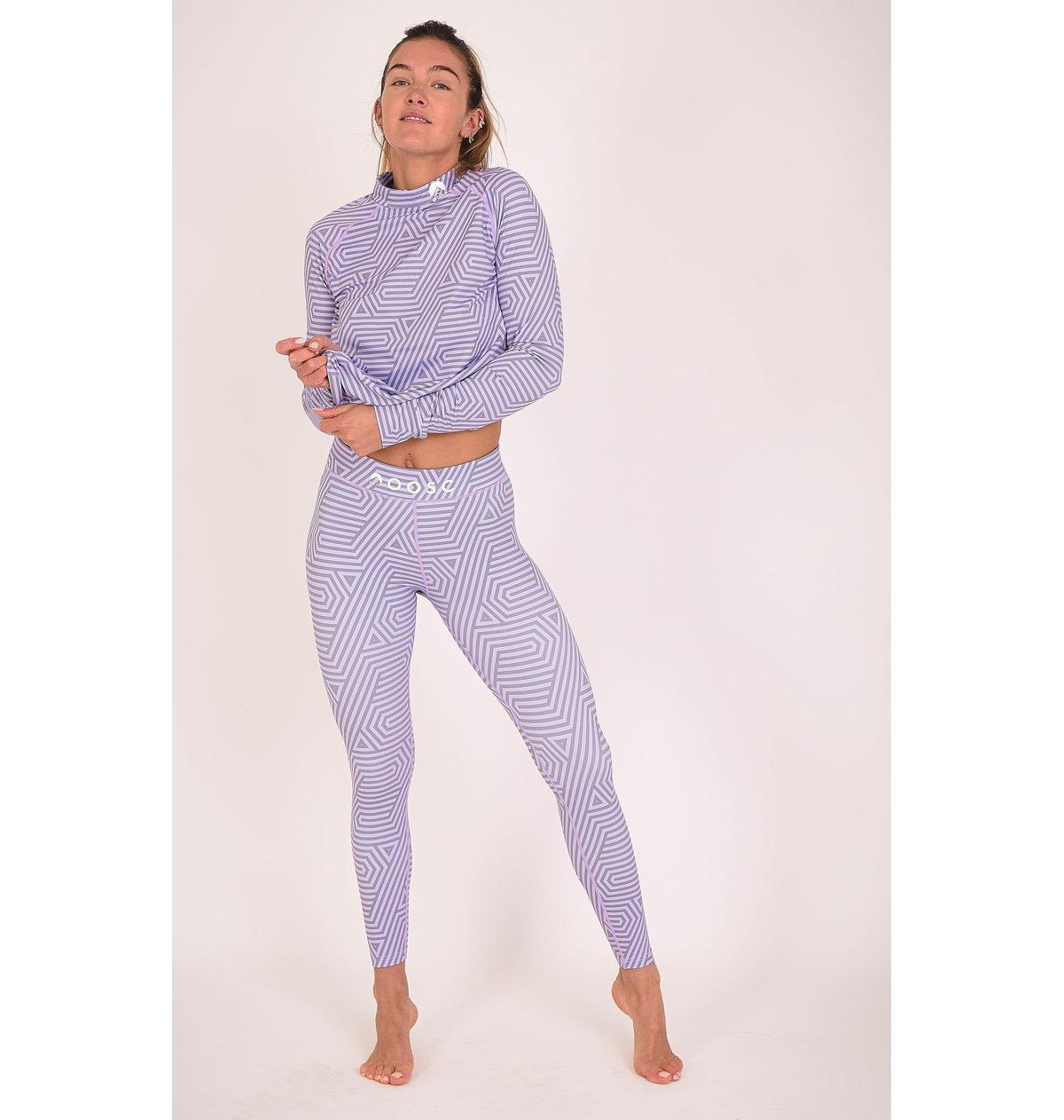 Fall Line Purple &Womens Base layer Top - Grey, purple