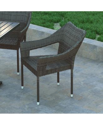 Embry All-Weather Indoor/Outdoor Stacking Patio Dining Chair With Steel Frame And Weather Resistant Pe Rattan