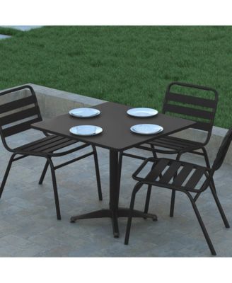 31.5'' Square Aluminum Indoor-Outdoor Table With Base