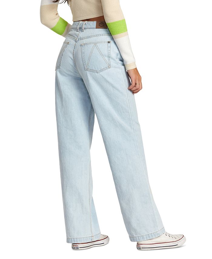 Pantaloni Casual Donna RVCA Gratitude High Rise - A Vita Alta A Righe, Modello Cropped - 3