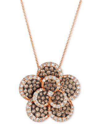 Le Vian® Chocolate Diamond & Nude Diamond Flower Adjustable 20