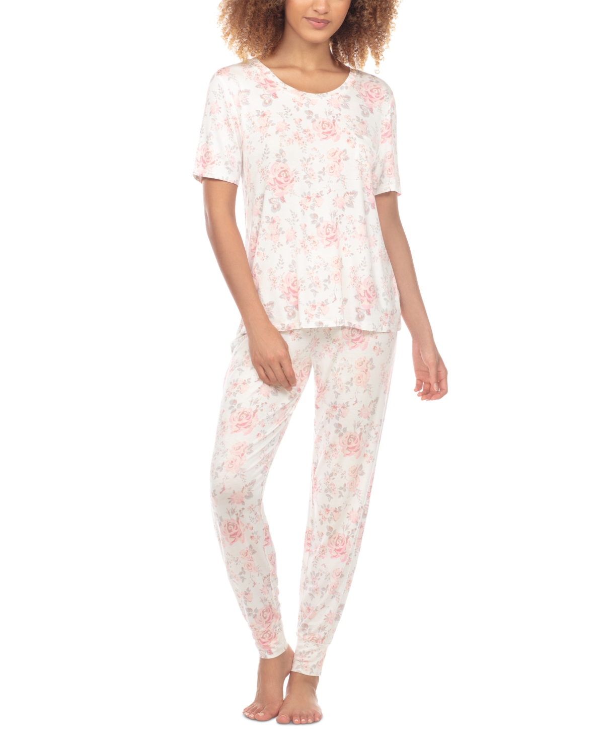 Honeydew Women's Happy Place 2-pc. Printed Pajamas Set In Cream Roses