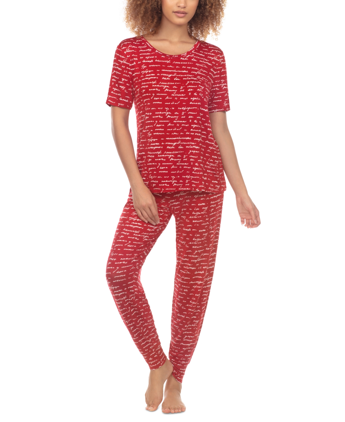 Honeydew Women's Happy Place 2-pc. Printed Pajamas Set In Vixen Love Letter