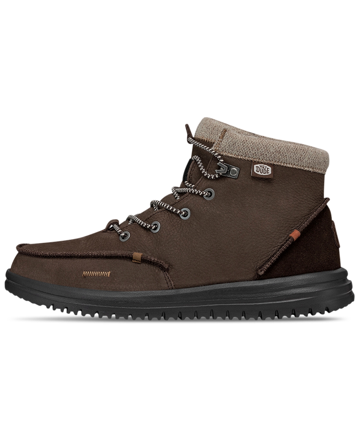 Shop Hey Dude Men's Bradley Leather Casual Boots From Finish Line In Brown