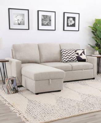 Newton 82" Polyester Storage Sectional Sofa Bed