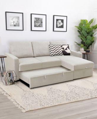 Newton 82" Polyester Storage Sectional Sofa Bed
