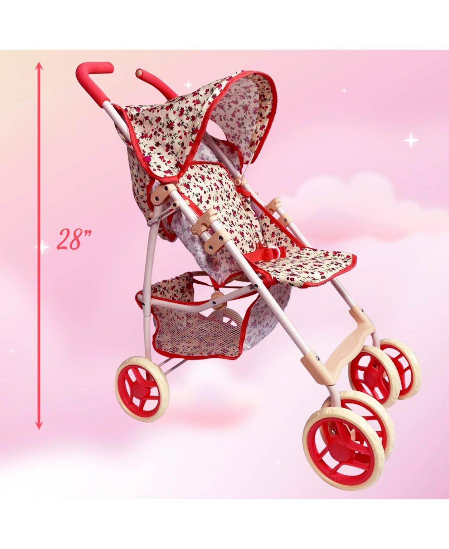 Складная кукольная коляска The New York Doll Collection для кукол 18 дюймов, 28 дюймов, цвет: Бежевый — фото 2
