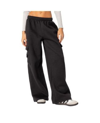 Edikted Women's Wide leg cargo sweatpants - Macy's