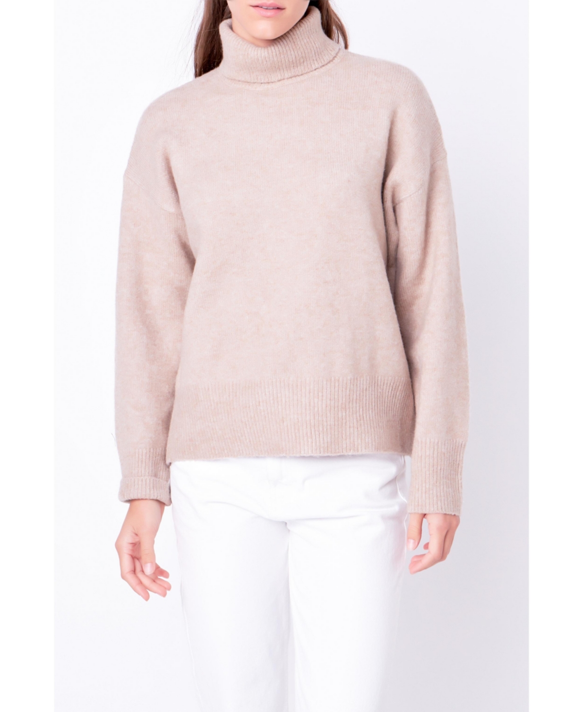 ENGLISH FACTORY WOMEN'S TURTLENECK LONG SLEEVE SWEATER