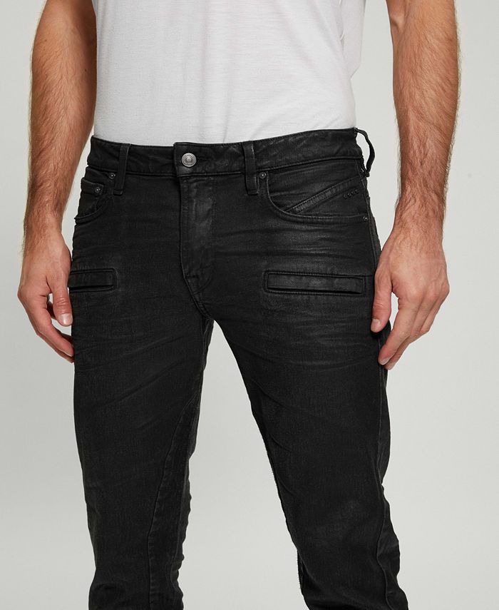 GUESS Men's Coated Denim Slim Tapered Zip Jeans Macy's