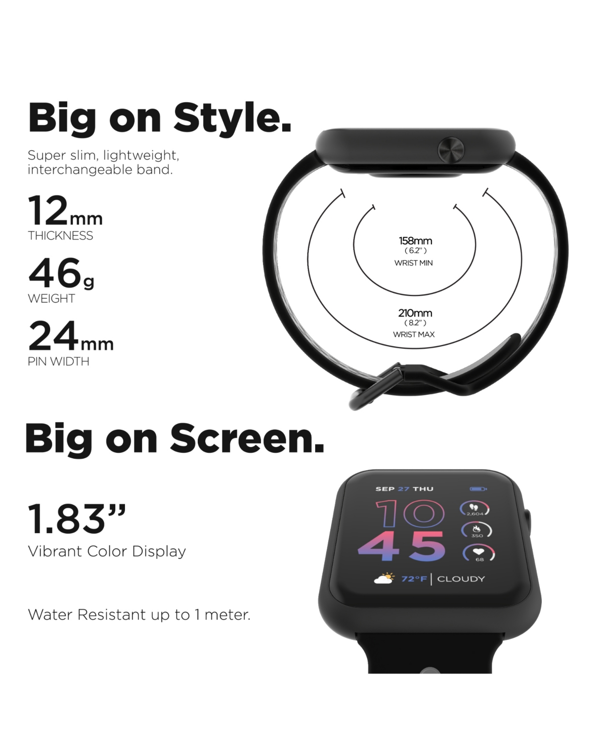 Shop Itouch Air 4 Unisex Black And Gray Silicone Smartwatch 46mm In Black,gray