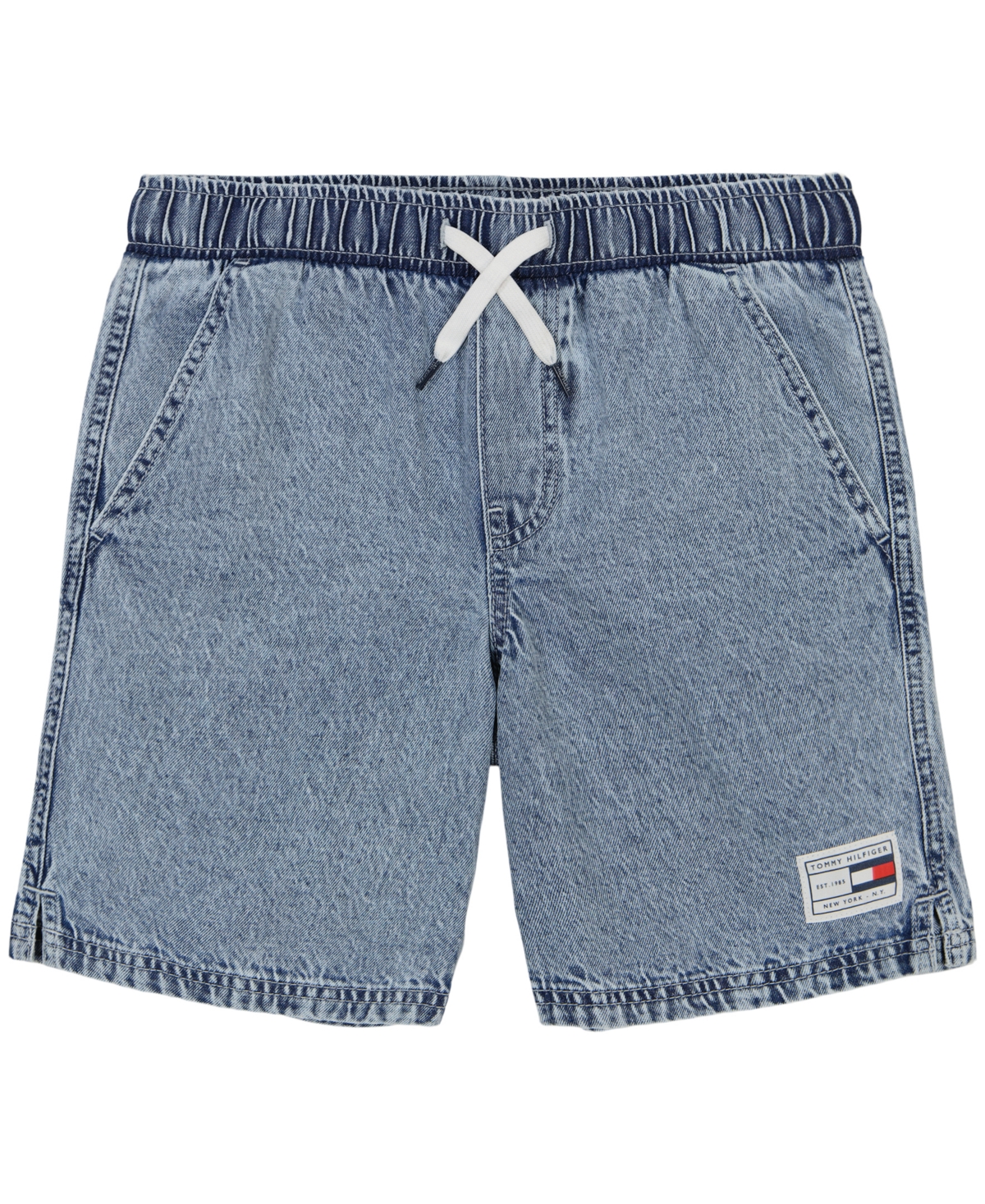 Shop Tommy Hilfiger Toddler Boys Sporty Denim Shorts In S Wash