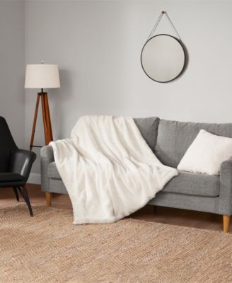 Solid Mink Faux Fur Throw Blanket, 50 x 70