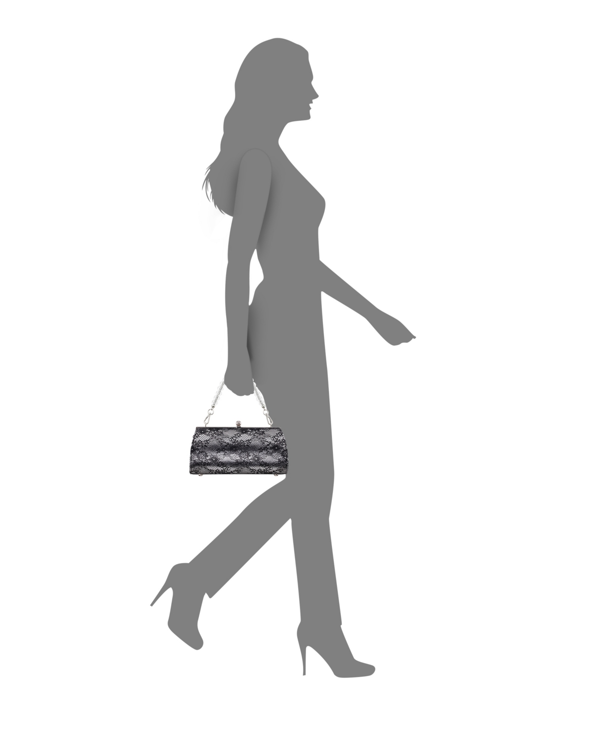 Nina Vintage-Like Style Clutch - Silver