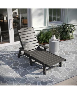 Gaylord Adjustable Adirondack Lounger With Cup Holder- All-Weather Indoor/Outdoor Hdpe Lounge Chair