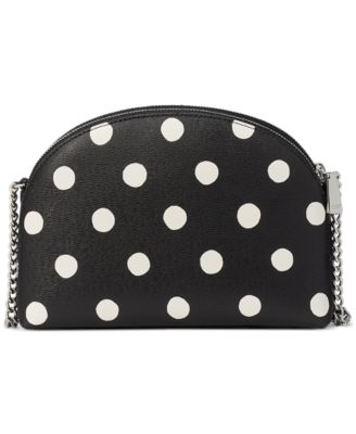 Morgan Sunshine Dot Printed PVC Double Zip Dome Mini Crossbody