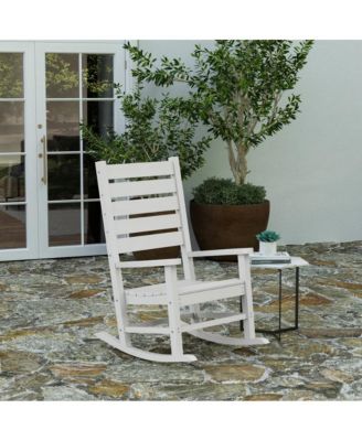 Fielder Contemporary Rocking Chair, All-Weather Hdpe Indoor/Outdoor Rocker