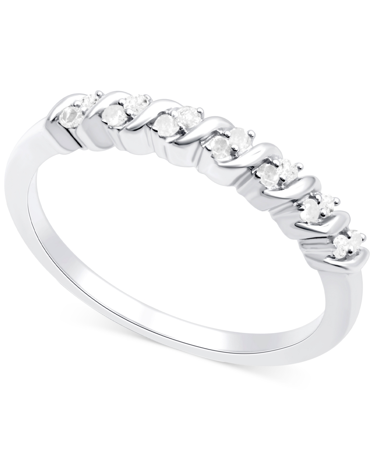 Diamond Swirl Ring (1/10 ct. t.w.) - Sterling Silver