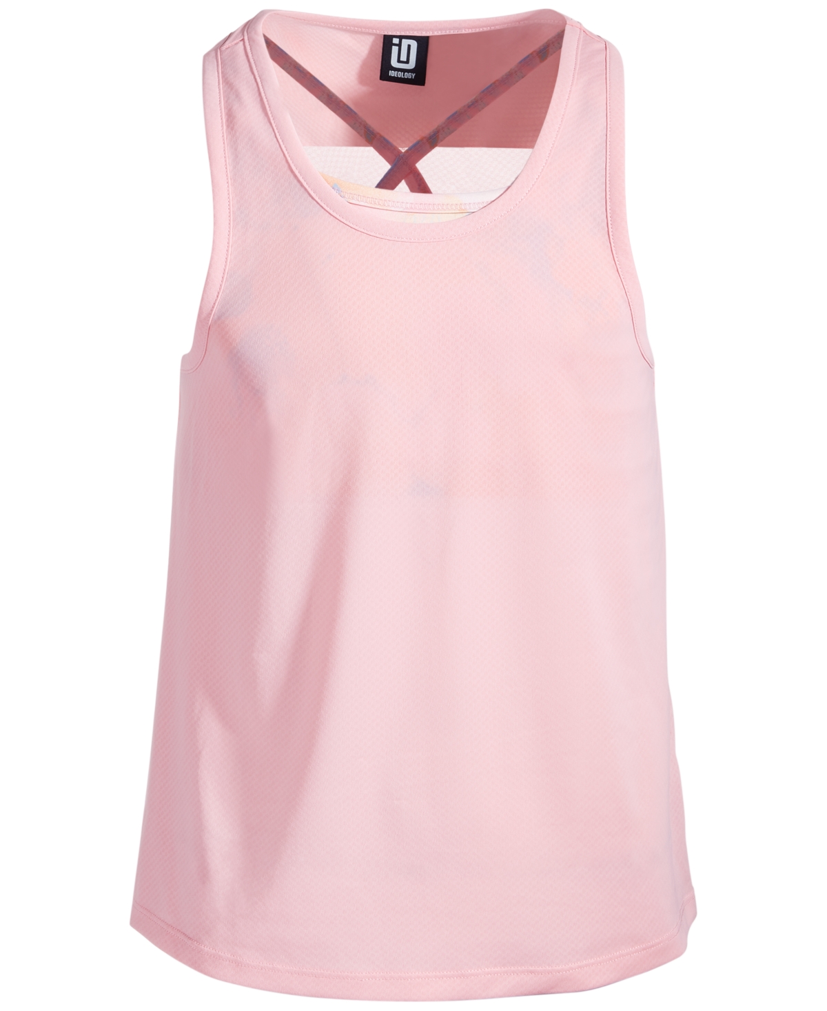 Shop Id Ideology Big Girls Mesh Layered-look Mesh Tank Top, Created For Macy's In Pink Icing