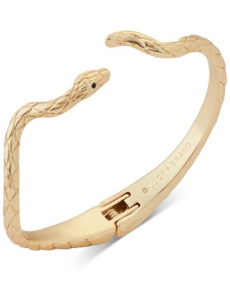 Lucky Brand - Gold-Tone Jet Pav&eacute; Snake Cuff Bracelet