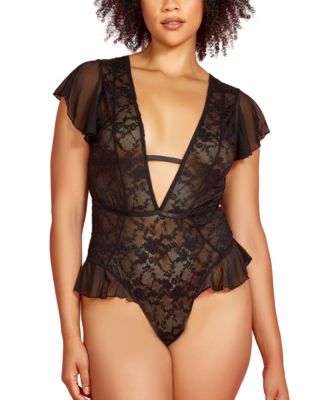 Women's LACE DEEP V BODY SUIT by KARL LAGERFELD