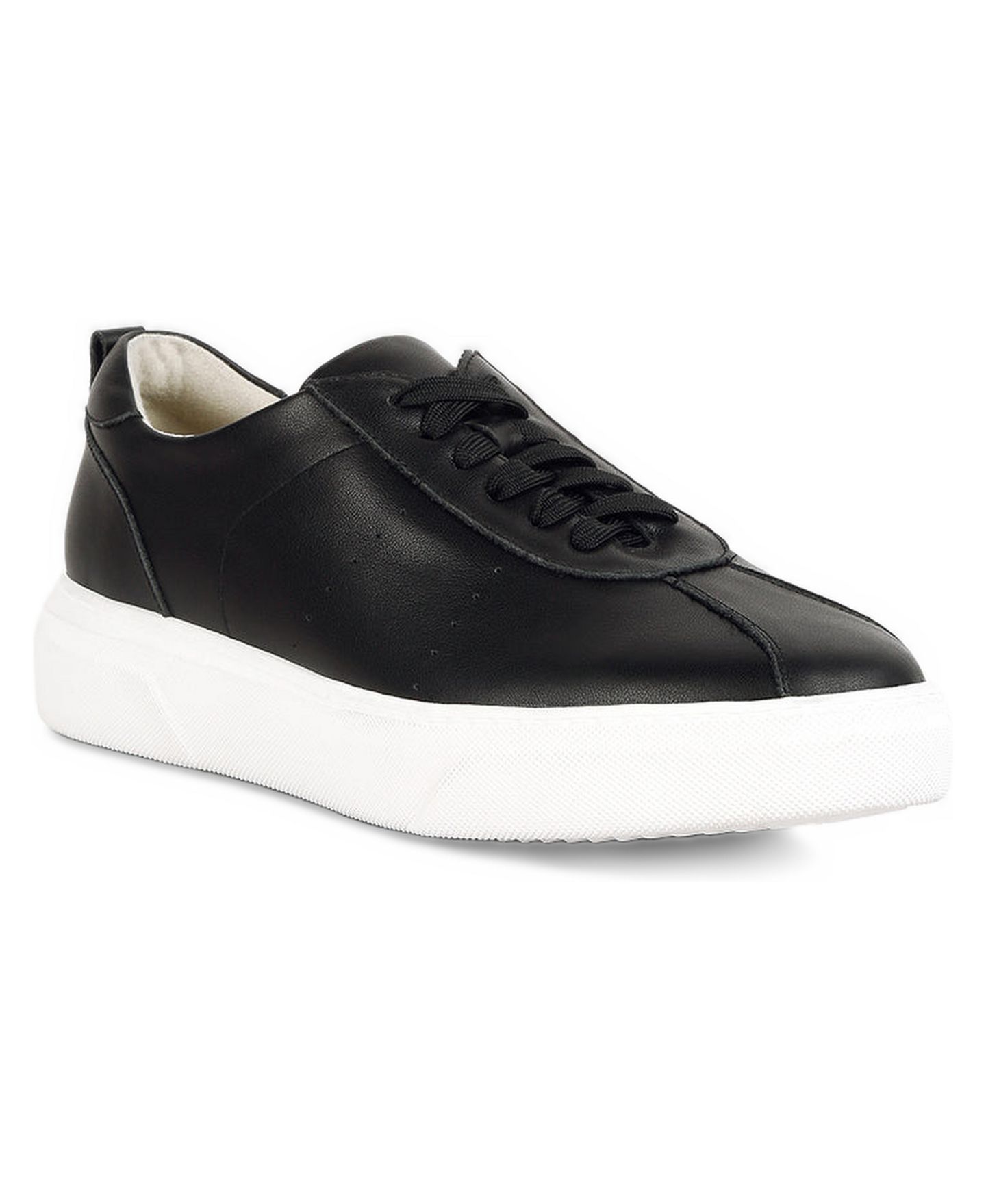 Женские кроссовки Rag & Co Magull Solid Lace Up Leather, цвет: Чёрный — фото 1