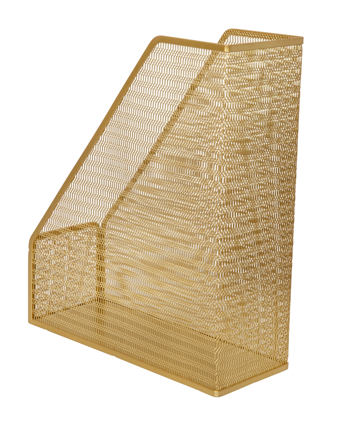 Martha Stewart Ryder Mesh Metal Single Slot Magazine File Holder, Desktop Organizer, 9.75 x 3.75 x 11.5