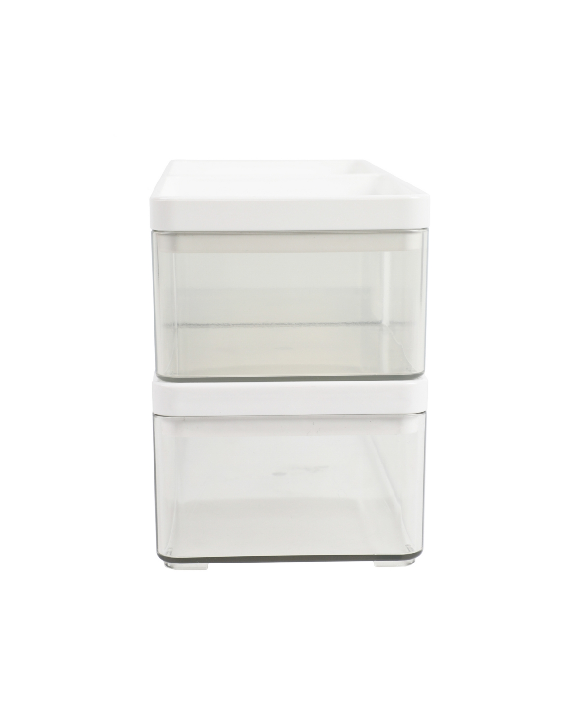 Martha Stewart Grady Set of 3 Plastic Stackable Storage Boxes with Plastic Lids - White