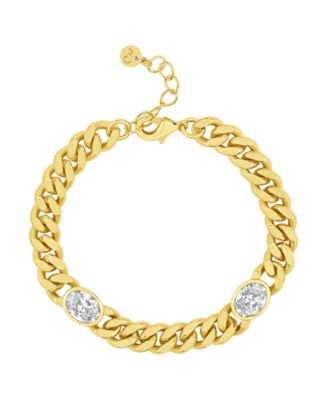18 Karats Cubic Zirconia Link Bracelet