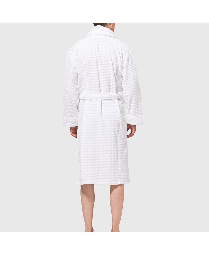 Alpine Swiss Mens Luxury Waffle Knit Cotton Bathrobe Shawl Collar Hotel