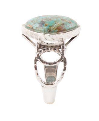 Hypnosis Genuine Turquoise and Sterling Silver Abstract Ring