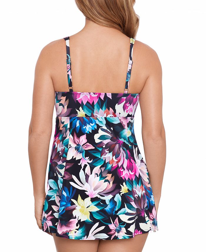 Swim Solutions Women's Bow-Front Swim Dress, Created for Macy's - Macy's