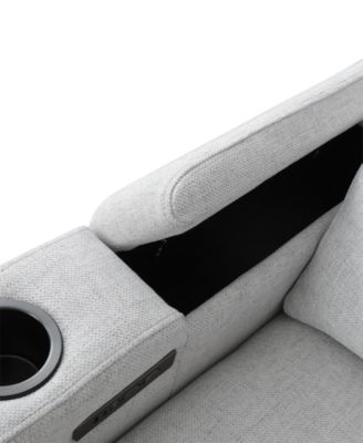 Greymel 74" Zero Gravity Fabric Loveseat with Console and Power Headrests