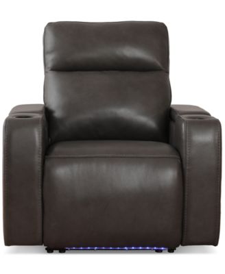 Greymel 37" Zero Gravity Leather Chair with Power Headrest, Created for Macy's