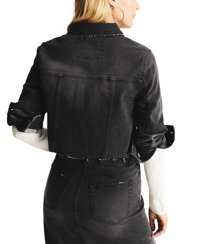 Frye Women's Cropped LongSleeve RawHem Denim Jacket Macy's