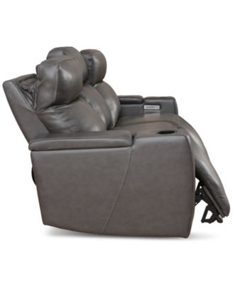 Greymel 84" Zero Gravity Leather Sofa with Power Headrests, Created for Macy's