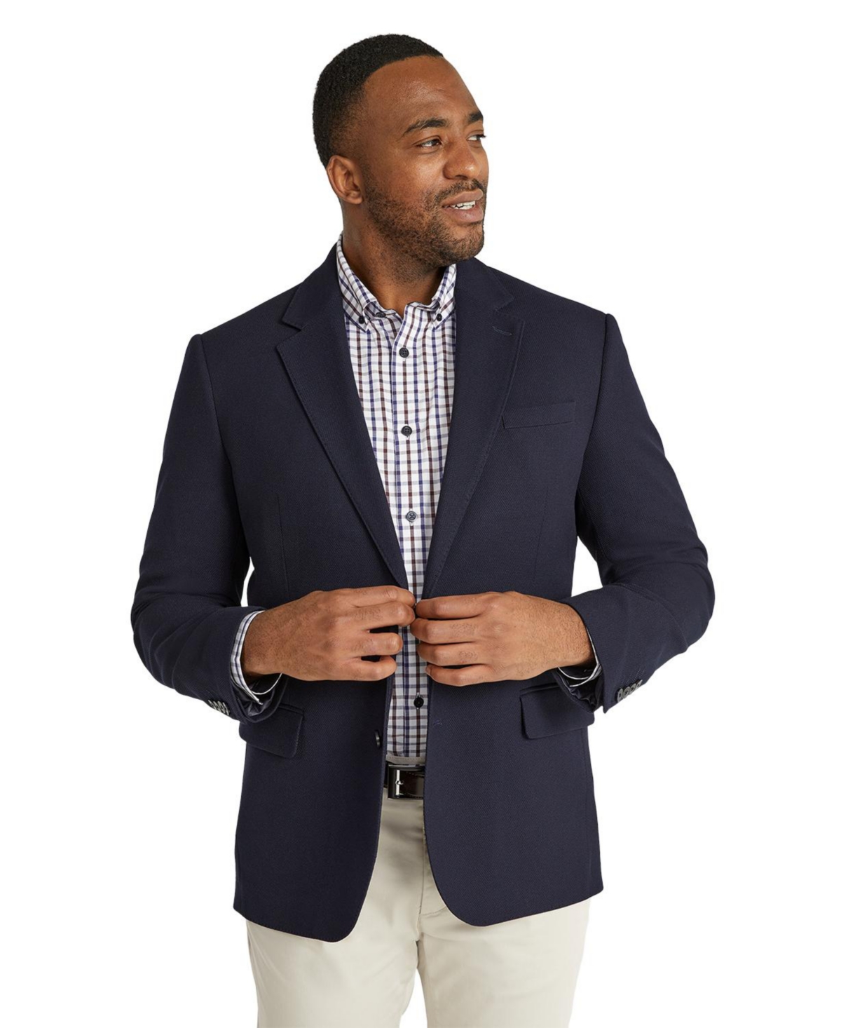 Men's Big & Tall Rafferty Textured Blazer Suit - Navy